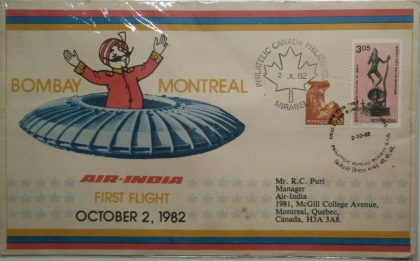 Bombay -Montreal(Single Flight Cover)