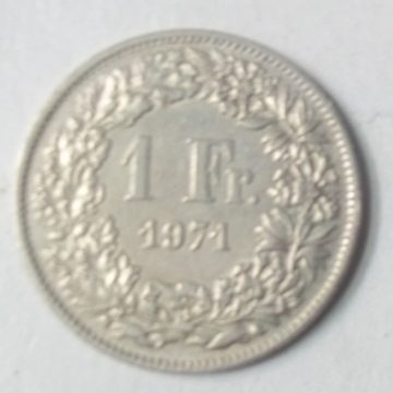 SWITZERLAND 1 Fr.  1971 Helvetia (used)
