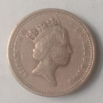 1 pound 1990_Great Britain, Elizabeth II Leek and Diadem (used)
