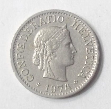 SWITZERLAND 10 Rappen 1974 Confoederatio Helvetica (used)