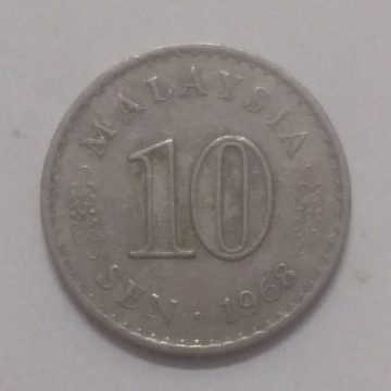 10 Sen _1968 Bank Negara Malaysia (used)