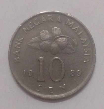 10 Sen _1989 Bank Negara Malaysia (used)