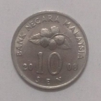 10 Sen _2008 Bank Negara Malaysia (used)