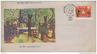 First Day Cover - 14 Nov. '90 National Children's Day. (fdc-1990) (Spots/hinged/slightly damaged/Paper Stuck)