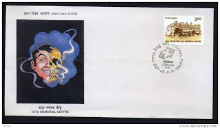 First Day Cover 28 Feb.'91 Golden Jubilee of Tata Memorial Centre (Hospital), Bombay. (FDC-1991) (Spots/hinged/slightly damaged/Paper Stuck)
