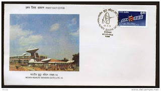First Day Cover 18 Mar.'91 Three Years of Operation of Indian Remote Sensing Satellite. (FDC-1991) (Spots/hinged/slightly damaged/Paper Stuck)