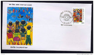 First Day Cover - 14 Nov. '91 National Children's Day. (fdc-1991) (Spots/hinged/slightly damaged/Paper Stuck)