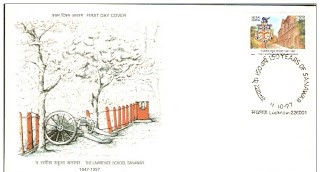 First Day Cover 04 Oct.'97 150th Anniv. of The Lawrence School, Sanawar.(FDC-1997) (Spots/hinged/slightly damaged/Paper Stuck)