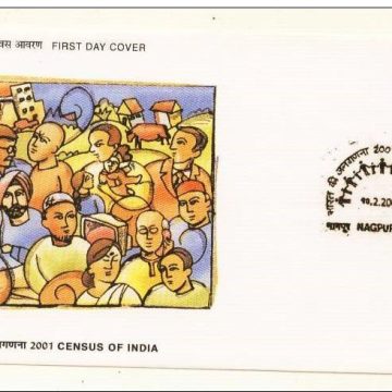 First Day Cover 10 Feb. '01 Census of India-2001(FDC-2001) (Spots/hinged/slightly damaged/Paper Stuck)