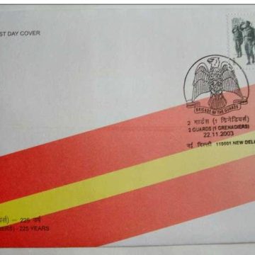 First Day Cover 22 Nov. '03 2nd Guard (1 Grenadiers) 225 Years.(FDC-2003) (Spots/hinged/slightly damaged/Paper Stuck)