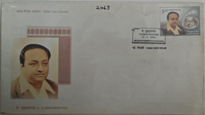 First Day Cover 10 Sep. '04 Shri K. Subrahmanyam Birth Centenary (Film Maker).(FDC-2004)