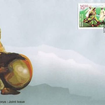 First Day Cover 12 Apr. '06 India-Cyprus: Joint Issue (Folk Dances).(FDC-2006) (Spots/hinged/slightly damaged/Paper Stuck)
