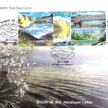 First Day Cover 06 Nov. '06 Himalayan Lakes.(FDC-2006) (Spots/hinged/slightly damaged/Paper Stuck)