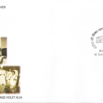 First Day Cover 20 Nov. '08 Birth Centenary of Joachim and Violet Alva (Nationalists and Journalists).(FDC-2008) (Spots/hinged/slightly damaged/Paper Stuck)