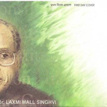 First Day Cover 08 Dec. '08 Dr. Laxmi Mall Singhvi (Jurist and Constitutional Expert).(FDC-2008) (Spots/hinged/slightly damaged/Paper Stuck)