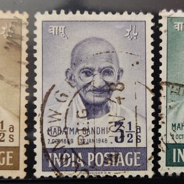 1st Anniv.of Independence Mahatma Gandhi Mourning issue set of 3 stamps - Used Stamp