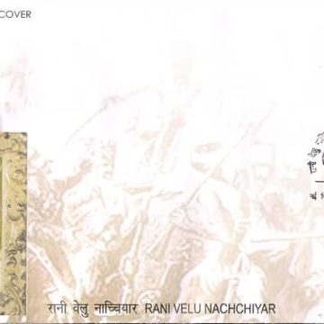 First Day Cover 31 Dec. '08 Rani Velu Nachchiyar (Queen of Sivaganga, 1780-c. 1790)(FDC-2008) (Spots/hinged/slightly damaged/Paper Stuck)