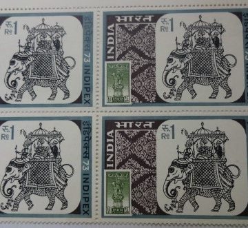 Ceremonial Elephant & Independence (Block of 4 TL Stamp)