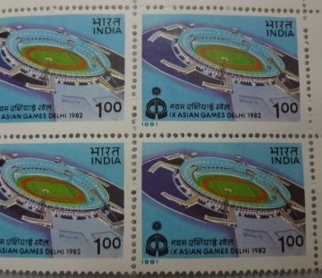 Nehru Stadium(Block of 4 TL Stamp)