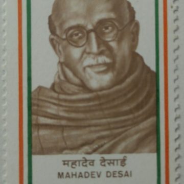 Indias Struggle for Freedom: Mahadev Desai Personality, Freedom Fighter, Gandhian 50 P.  (Hinged/Gum washed stamp)
