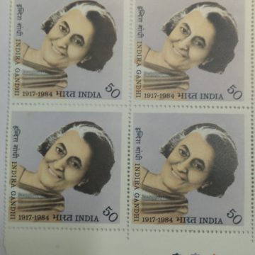 Indira Gandhi (Block of 4 TL Stamp)