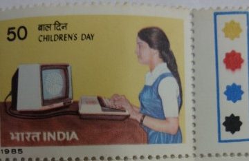 School Girl using Computer (Hinged/Gum Wash)