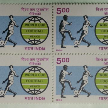 13th World cup Football championship, Mexico (Block of 4 stamp)