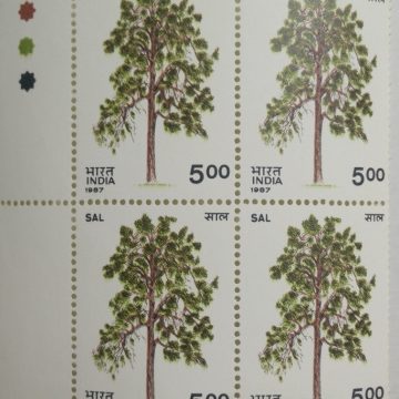 Indian Trees - Shorea robusta Roxb (Block of 4 TL Stamp)