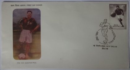 First Day Cover 20 Aug.'98 Gostha Behari Paul (Footballer). (FDC-1998) (Spots/hinged/slightly damaged/Paper Stuck)