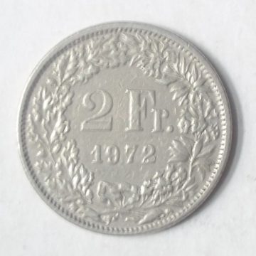 SWITZERLAND 2 Fr.  1972 Helvetia (used)