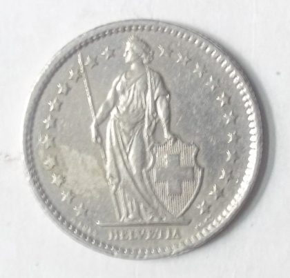 SWITZERLAND 2 Fr.  1975 Helvetia (used) - Image 2
