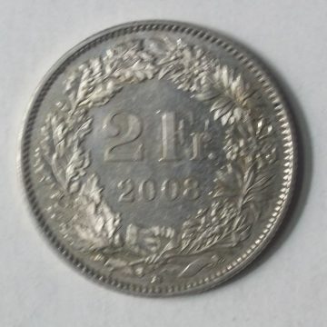 SWITZERLAND 2 Fr.  2008 Helvetia (used)