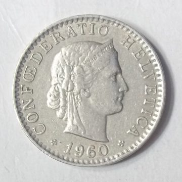 SWITZERLAND 20 Rappen 1960 Confoederatio Helvetica (used)