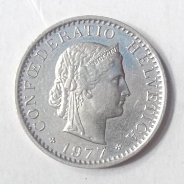 SWITZERLAND 20  Rappen 1977 Confoederatio Helvetica (used)