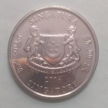 20 Cents 2016 Majulah Singapora/ Singapore (unc)