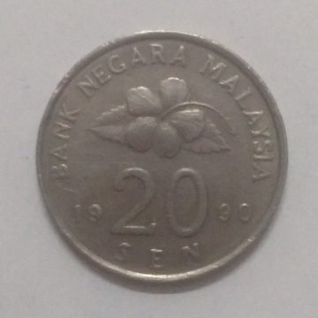 20 Sen _1990 Bank Negara Malaysia (used)