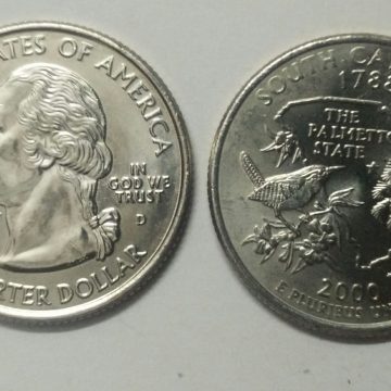 United States Quarter Dollar South Carolina State 1 Coin (# 8/50) UNC