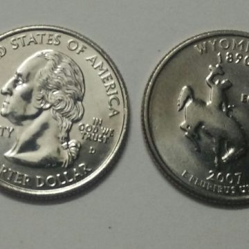 United States Quarter Dollar Wyoming State 1 Coin (# 44/50) UNC