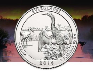 2014- Brilliant Uncirculated EVERGLADES National Park Quarter Coin