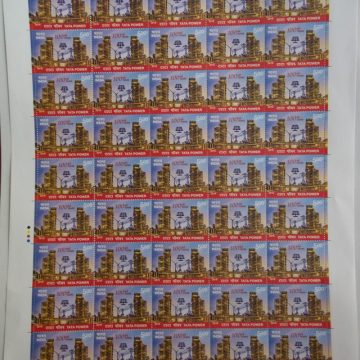 100 Years of Tata Power Power, Industry, Development, Power Grid, Wind Mill, Solar Panel Rs. 5 - MNH (Stamp Full Sheets - 45 stamps)