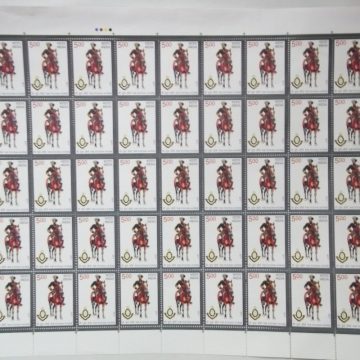 Poona Horse RegimentArmyMilitarySoldierHorseTurbanHeadgearEmblemCrest Rs. 5 - MNH (Full sheet - 45 stamps)