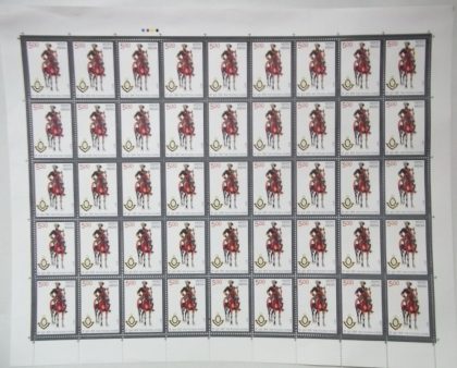 Poona Horse RegimentArmyMilitarySoldierHorseTurbanHeadgearEmblemCrest Rs. 5 - MNH (Full sheet - 45 stamps)