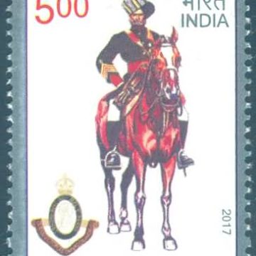 Poona Horse Regiment, Army, Military, Soldier, Horse, Turban, Headgear, Emblem, Crest Rs. 5 - MNH