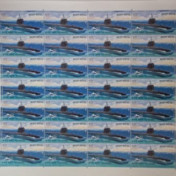 INS KALVARI Rs.5 - MNH (Full sheet - 28 stamps)