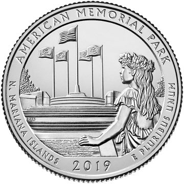 2019 ? Brilliant Uncirculated American Memorial Park in Northern Mariana Islands. Quarter Coin