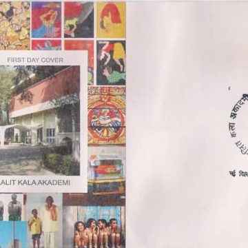 First Day Cover 31 Dec. '10 Lalit Kala Academy Comm.(FDC-2010) (Spots/hinged/slightly damaged/Paper Stuck)