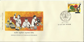 First Day Cover 08 Nov.'11 Centenary of Year of Council of Medical Research. (FDC-2011) (Spots/hinged/slightly damaged/Paper Stuck)