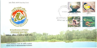 First Day Cover 16 Oct.'12 Endemic Species of Indian Bio-diversity Hot Spots.(FDC-2012)