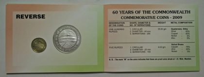 2009 - 60 Years of the Commonwealth Rs.100, Rs.5 (Proof Set) - Image 3