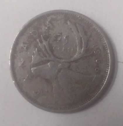 25 Cents Canada 1968 Elizabeth II D.G. Regina